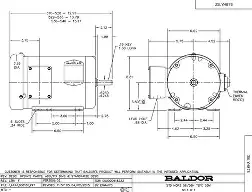Baldor M3558 AC Motor 2HP Variant a
