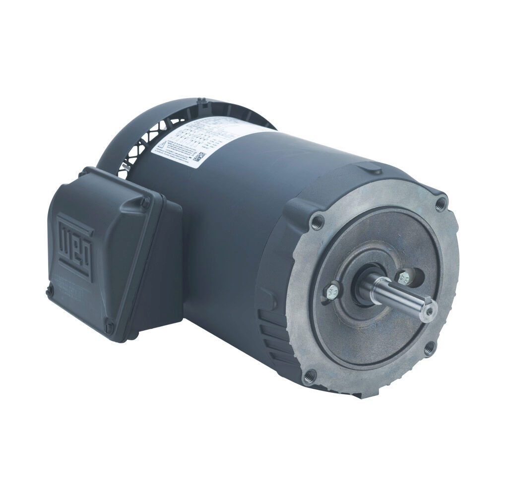 00156ET3E56CFL-S - WEG Electric S premium efficiency AC induction motor, general purpose and inverter rated, 1-1/2hp, 3-phase, 208-230/460 VAC, 3600rpm, TEFC, NEMA 56C frame, rolled steel, C-face mount.