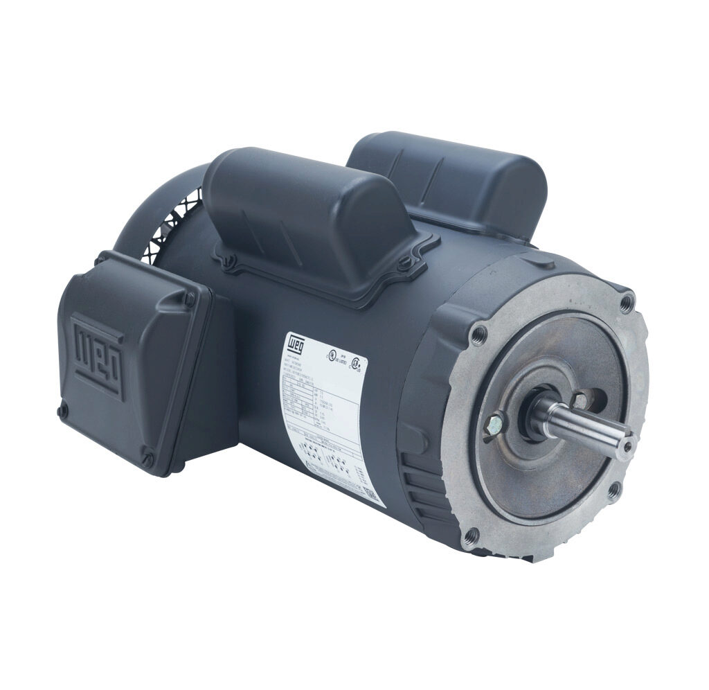 00158ES1B56CFL-S - WEG Electric S standard efficiency AC induction motor, general purpose, 1-1/2hp, 1-phase, 115/208-230 VAC, 1800rpm, TEFC, NEMA 56C frame, rolled steel, C-face mount.