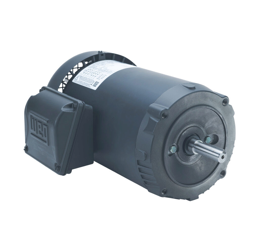 00158ET3E56CFL-S - WEG Electric S premium efficiency AC induction motor, general purpose and inverter rated, 1-1/2hp, 3-phase, 208-230/460 VAC, 1800rpm, TEFC, NEMA 56C frame, rolled steel, C-face mount.