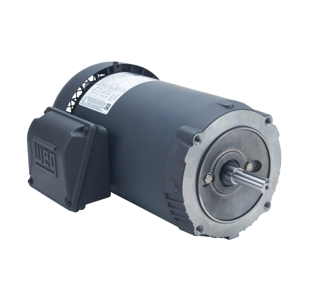 00236ET3E56CFL-S - WEG Electric S premium efficiency AC induction motor, general purpose and inverter rated, 2hp, 3-phase, 208-230/460 VAC, 3600rpm, TEFC, NEMA 56C frame, rolled steel, C-face mount.