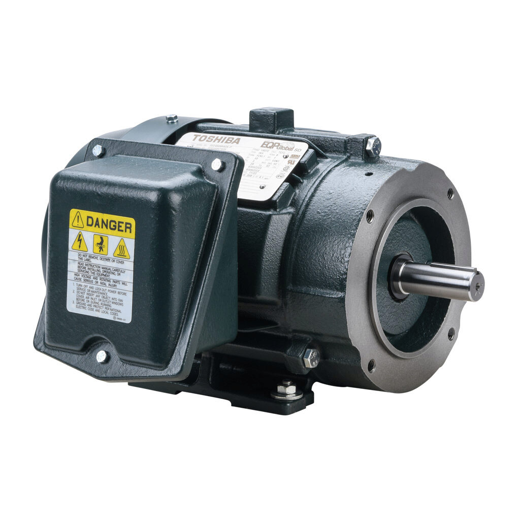 0024SDSR42A-P - Toshiba SD premium efficiency AC induction motor, high-performance inverter duty and severe duty, 2hp, 3-phase, 230/460 VAC, 1800rpm, TEFC, NEMA 145TC frame, cast iron, C-face/rigid base mount.