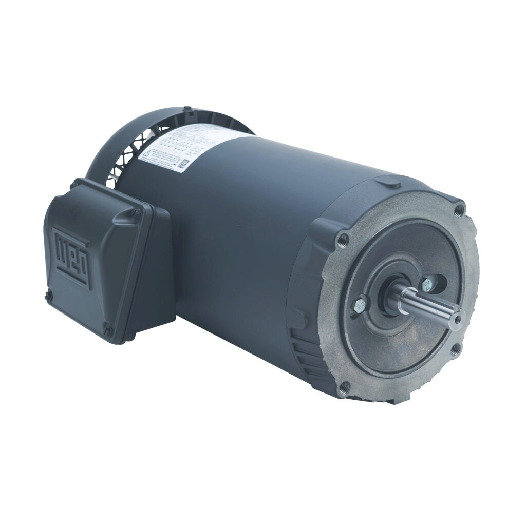 00336ET3E56CFL-S - WEG Electric S premium efficiency AC induction motor, general purpose and inverter rated, 3hp, 3-phase, 208-230/460 VAC, 3600rpm, TEFC, NEMA 56C frame, rolled steel, C-face mount.