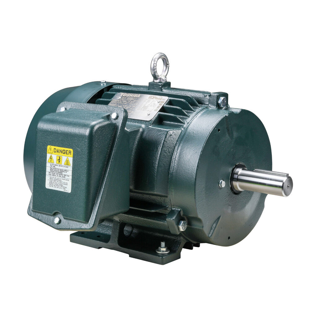 0102SDSR41A-P - Toshiba SD premium efficiency AC induction motor, high-performance inverter duty and severe duty, 10hp, 3-phase, 230/460 VAC, 3600rpm, TEFC, NEMA 215T frame, cast iron, rigid base mount.