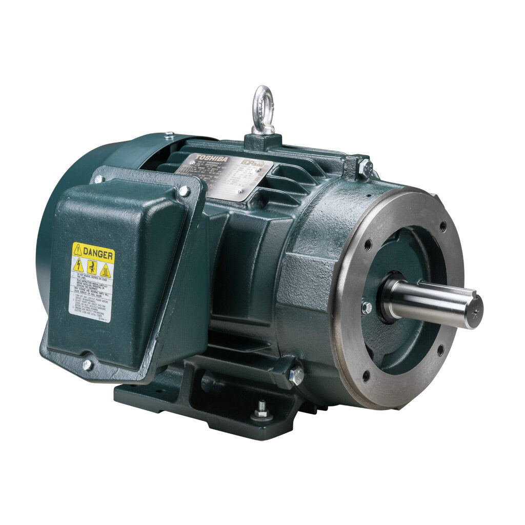 0102SDSR42A-P - Toshiba SD premium efficiency AC induction motor, high-performance inverter duty and severe duty, 10hp, 3-phase, 230/460 VAC, 3600rpm, TEFC, NEMA 215TC frame, cast iron, C-face/rigid base mount.