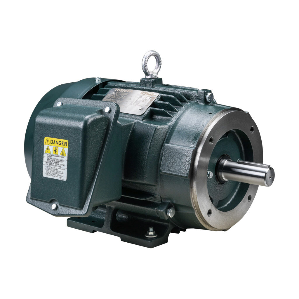 0104SDSR42A-P - Toshiba SD premium efficiency AC induction motor, high-performance inverter duty and severe duty, 10hp, 3-phase, 230/460 VAC, 1800rpm, TEFC, NEMA 215TC frame, cast iron, C-face/rigid base mount.