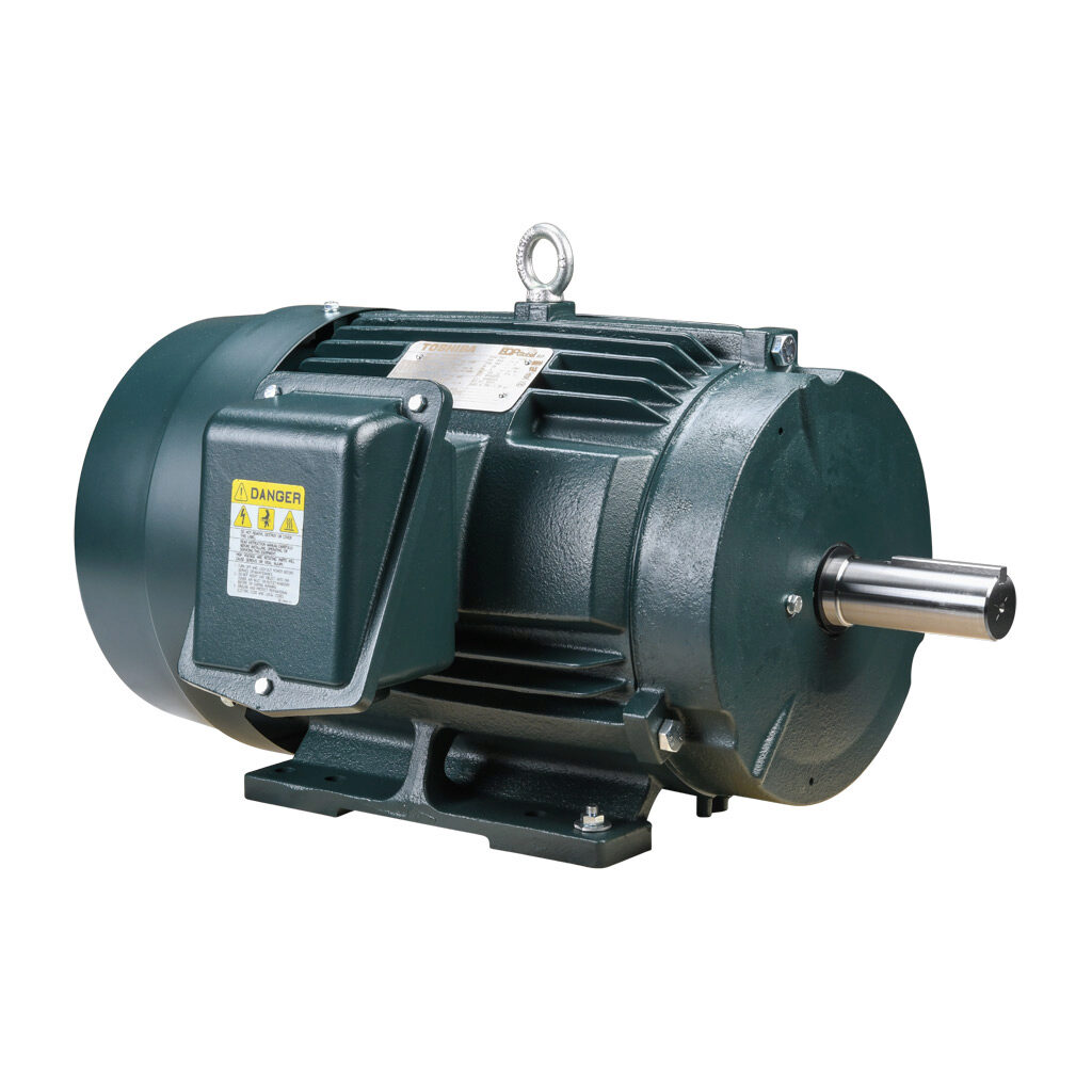 0106SDSR41A-P - Toshiba SD premium efficiency AC induction motor, high-performance inverter duty and severe duty, 10hp, 3-phase, 230/460 VAC, 1200rpm, TEFC, NEMA 256T frame, cast iron, rigid base mount.
