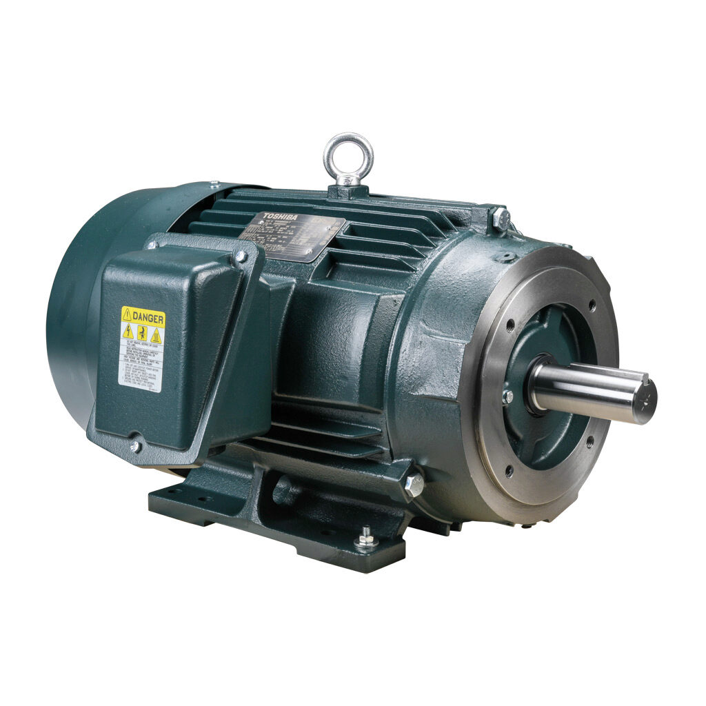 0152SDSR42A-P - Toshiba SD premium efficiency AC induction motor, high-performance inverter duty and severe duty, 15hp, 3-phase, 230/460 VAC, 3600rpm, TEFC, NEMA 254TC frame, cast iron, C-face/rigid base mount.
