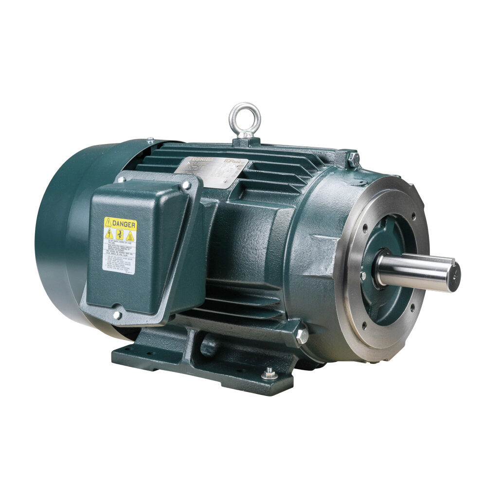 0154SDSR42A-P - Toshiba SD premium efficiency AC induction motor, high-performance inverter duty and severe duty, 15hp, 3-phase, 230/460 VAC, 1800rpm, TEFC, NEMA 254TC frame, cast iron, C-face/rigid base mount.