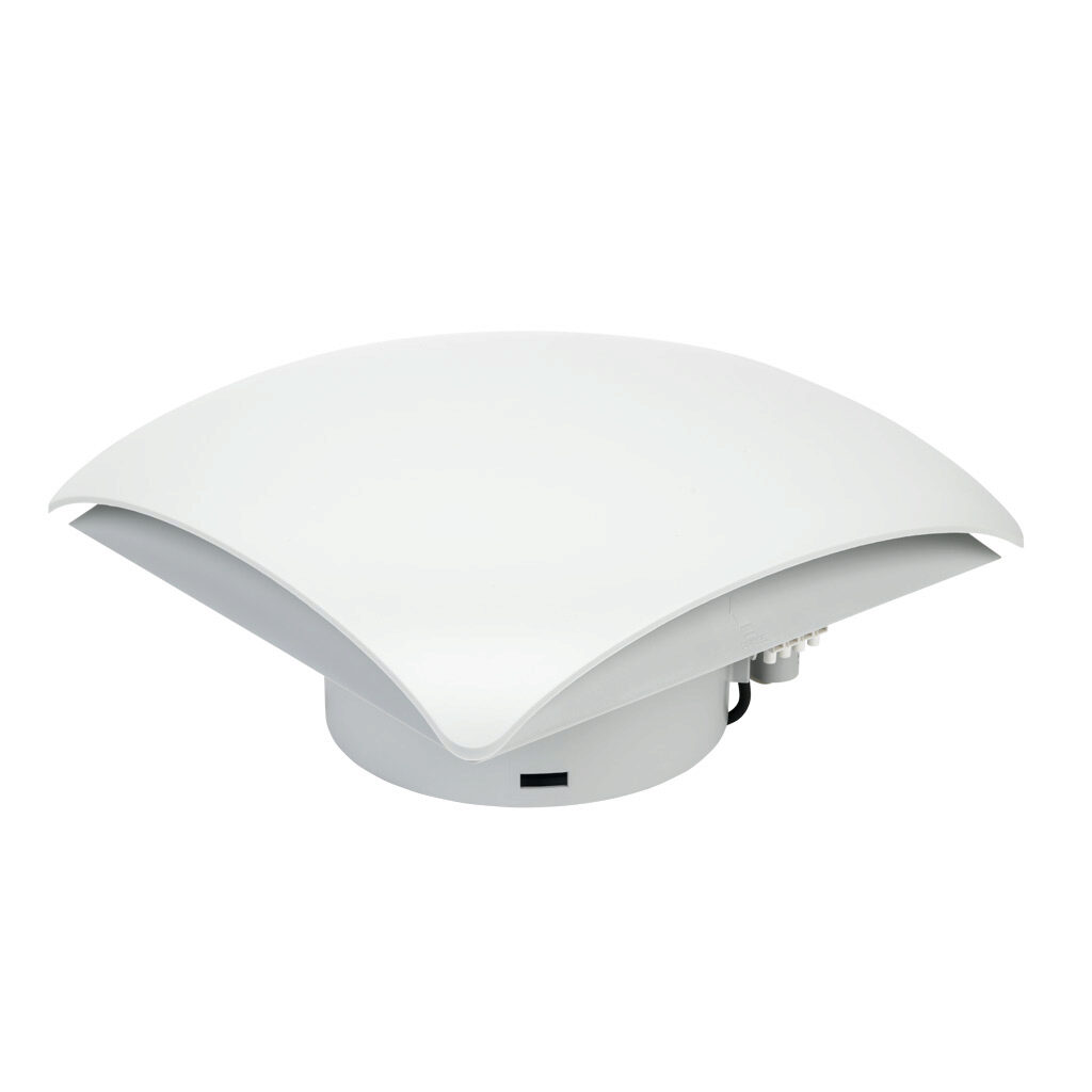 018610-00 - Stego exhaust fan, top mount, 338 CFM, 230 VAC operating voltage, G3 (coarse) filter mat, NEMA 3R, safe for outdoor use, 9.69 x 9.69in enclosure cutout, RAL 7035 light gray.