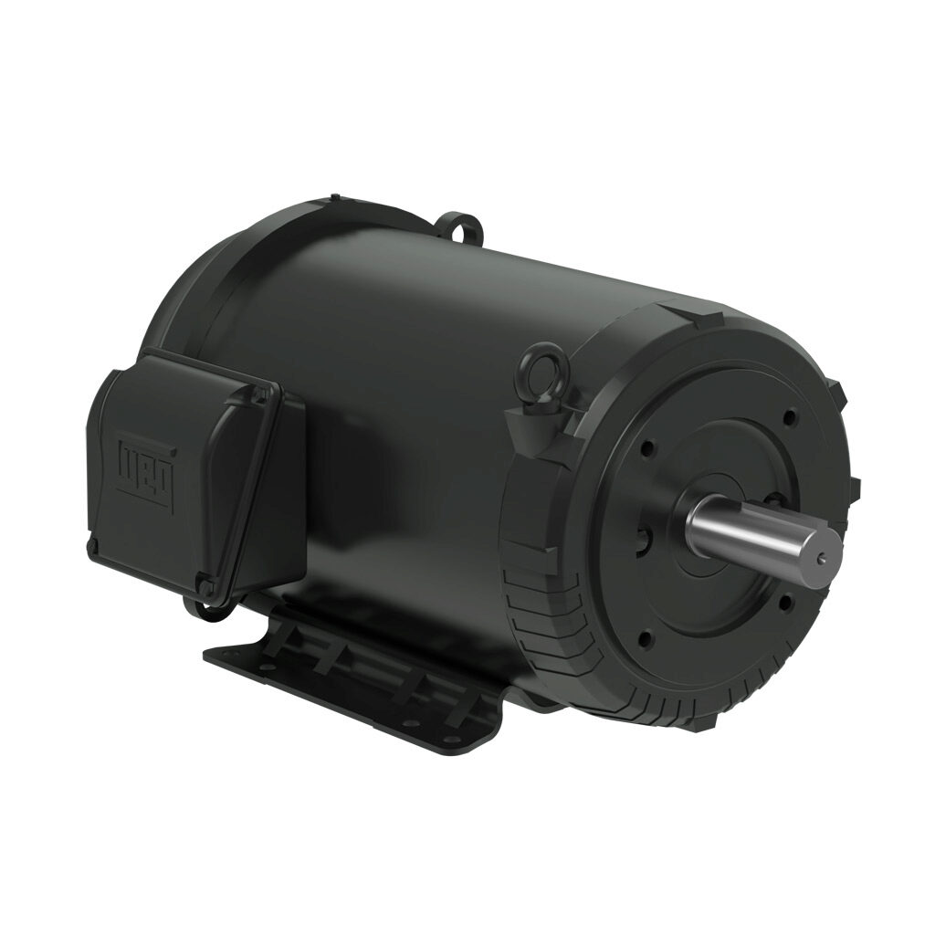 02018ET3E256TC-S - WEG Electric S premium efficiency AC induction motor, general purpose and inverter rated, 20hp, 3-phase, 208-230/460 VAC, 1800rpm, TEFC, NEMA 256TC frame, rolled steel, C-face/rigid base mount.
