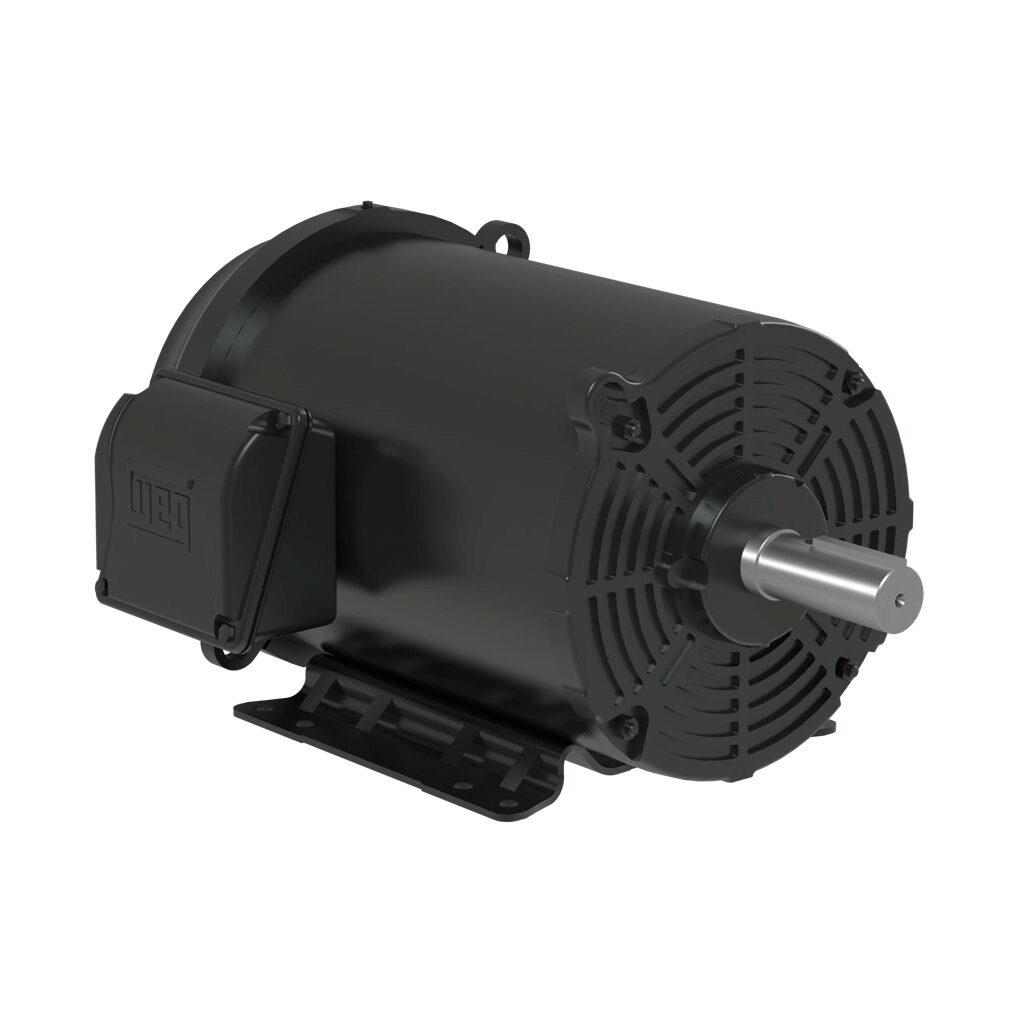 02036ET3E256T-S - WEG Electric S premium efficiency AC induction motor, general purpose and inverter rated, 20hp, 3-phase, 208-230/460 VAC, 3600rpm, TEFC, NEMA 256T frame, rolled steel, rigid base mount.
