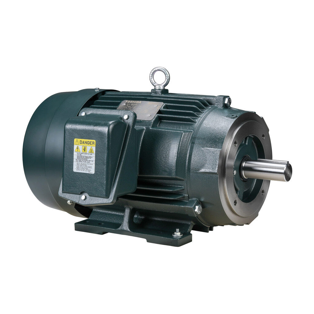 0204SDSR42A-P - Toshiba SD premium efficiency AC induction motor, high-performance inverter duty and severe duty, 20hp, 3-phase, 230/460 VAC, 1800rpm, TEFC, NEMA 256TC frame, cast iron, C-face/rigid base mount.