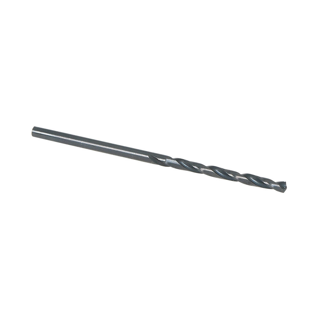 02802 - Viking jobber-length drill bit, 3/32in, split point, high-speed steel (HSS), black oxide finish, round shank, 2.3in (58mm) overall length. Package of 10.