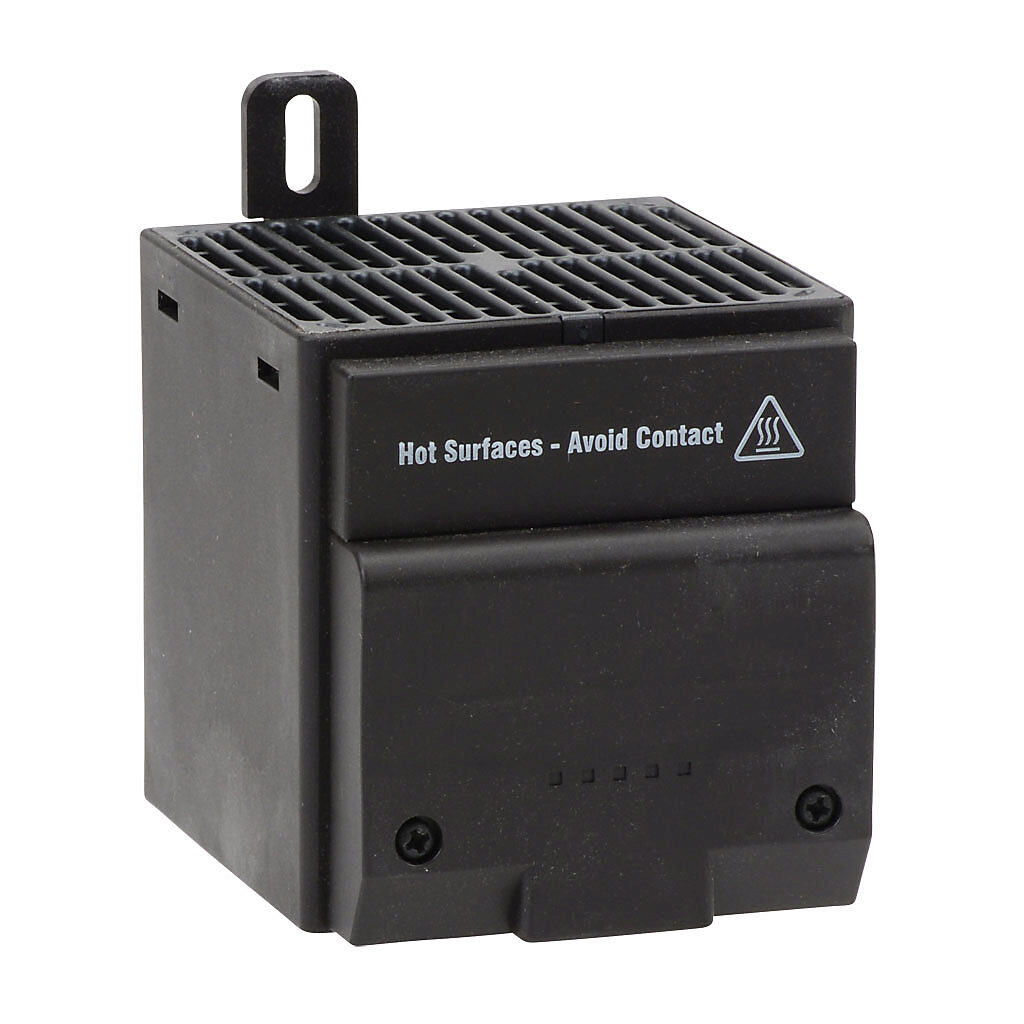 028100-01 - Stego enclosure heater, axial fan, 400W heating capacity, touch-safe PTC resistor heating element, 230 VAC operating voltage, 50/60 Hz, panel mount.