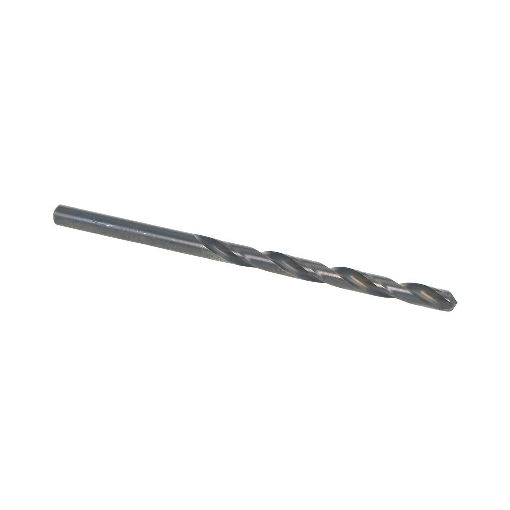 02842 - Viking jobber-length drill bit, 5/32in, split point, high-speed steel (HSS), black oxide finish, round shank, 3.1in (79mm) overall length. Package of 10.
