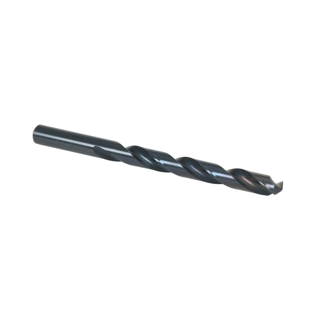 02992 - Viking jobber-length drill bit, 25/64in, split point, high-speed steel (HSS), black oxide finish, round shank, 5.1in (130mm) overall length. Package of 5.