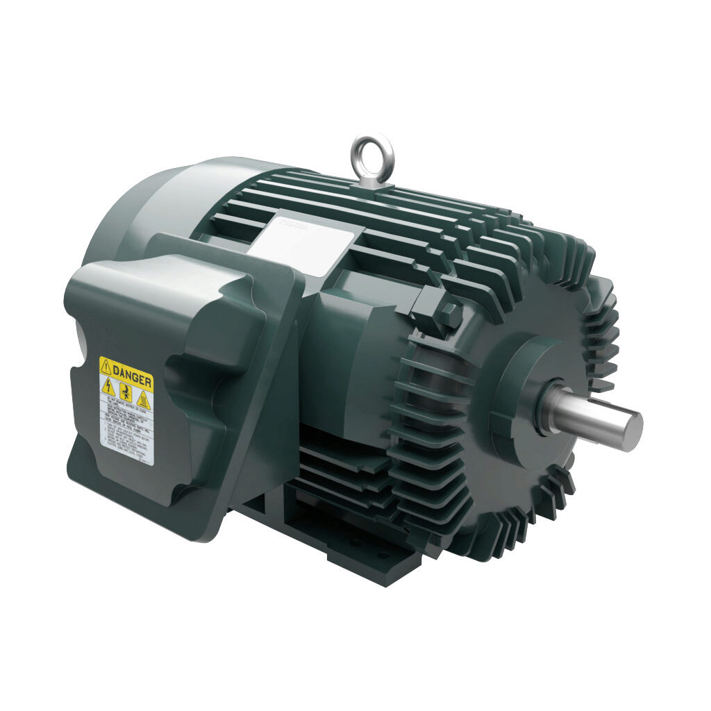 0302SDSR41B-P - Toshiba SD premium efficiency AC induction motor, high-performance inverter duty and severe duty, 30hp, 3-phase, 230/460 VAC, 3600rpm, TEFC, NEMA 286TS frame, cast iron, rigid base mount.