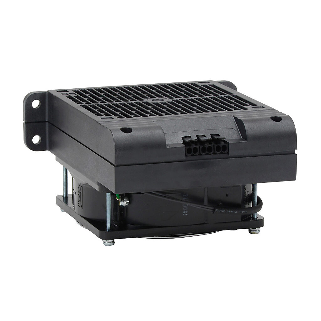 030829-01 - Stego enclosure heater, axial fan, 700W heating capacity, high performance cartridge heating element, 120 VAC operating voltage, 50/60 Hz, panel mount.