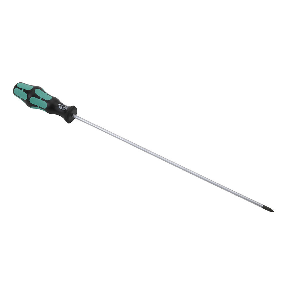 05008715055 - Wera Kraftform Plus #1 Phillips standard screwdriver, 11.8in (300mm) shaft length, Kraftform ergonomic handle.