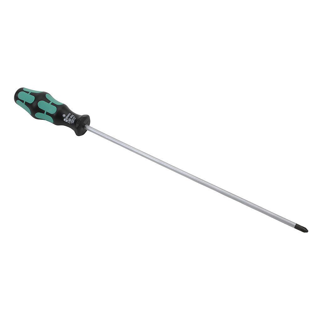 05008730055 - Wera Kraftform Plus #2 Phillips standard screwdriver, 11.8in (300mm) shaft length, Kraftform ergonomic handle.