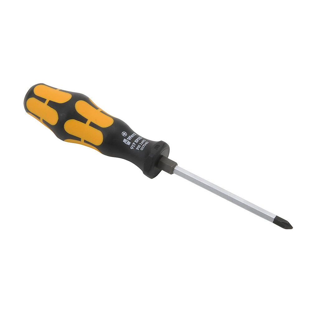 05017040055 - Wera Kraftform Plus #1 Phillips heavy duty screwdriver, 3.5in (90mm) shaft length, Kraftform ergonomic handle.