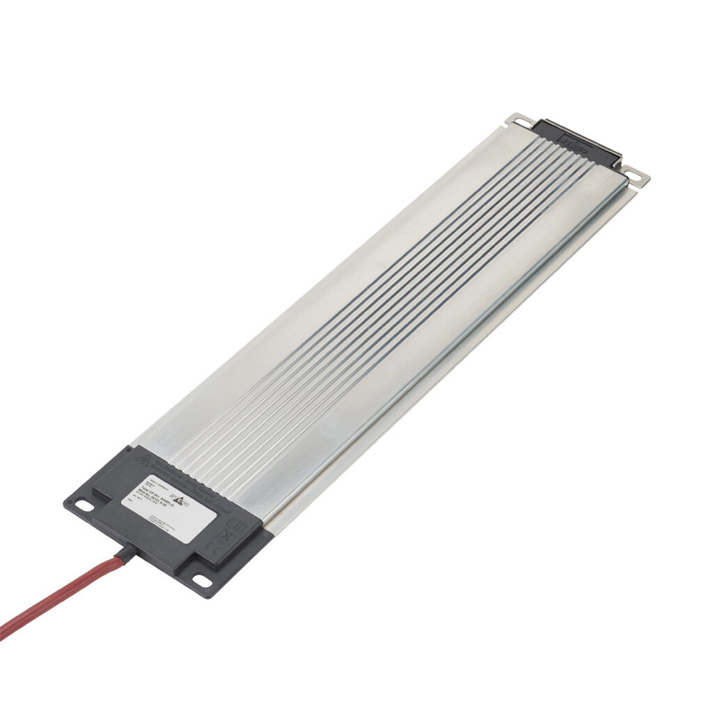 061019-00 - Stego flat heater, 100W heating capacity, resistance heating element, 120 VAC operating voltage, 50/60 Hz, M6 screw mount.