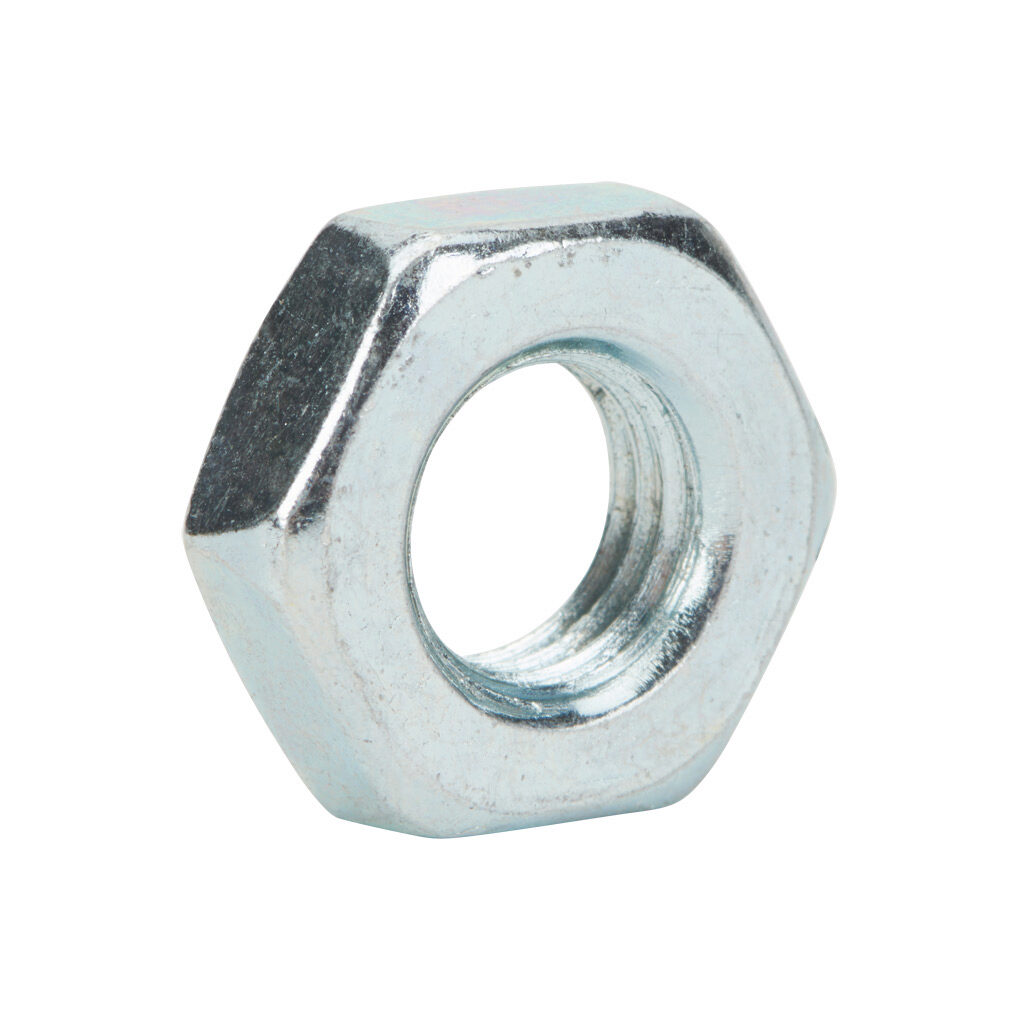 0950322010 - Metal Work rod nut, M10 X 1.25 thread, plated steel. For use with 25mm bore ISO 6432 cylinders.