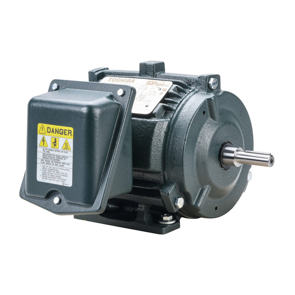 1-24FNSR31H-P - Toshiba SD premium efficiency AC induction motor, high-performance inverter duty and severe duty, 1/2hp, 3-phase, 230/460 VAC, 1800rpm, TENV, NEMA 56 frame, cast iron, rigid base mount.