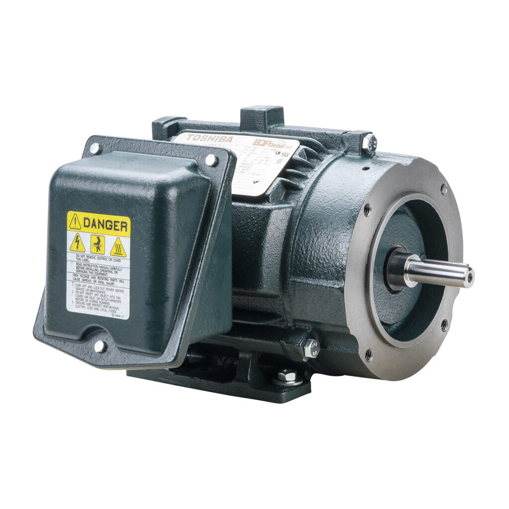 1-24FNSR32H-P - Toshiba SD premium efficiency AC induction motor, high-performance inverter duty and severe duty, 1/2hp, 3-phase, 230/460 VAC, 1800rpm, TENV, NEMA 56C frame, cast iron, C-face/rigid base mount.