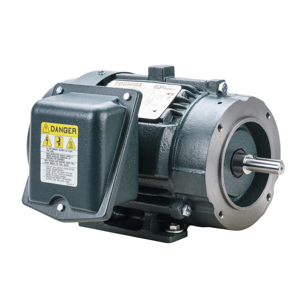 1-26SDSR32H-P - Toshiba SD premium efficiency AC induction motor, high-performance inverter duty and severe duty, 1/2hp, 3-phase, 230/460 VAC, 1200rpm, TEFC, NEMA 56C frame, cast iron, C-face/rigid base mount.