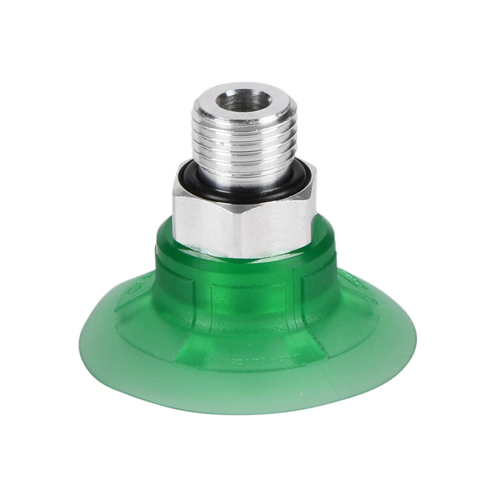 10.01.01.13246 - Schmalz vacuum suction cup, flat, round, 40mm, Elastodur, G1/4 male BSPP.