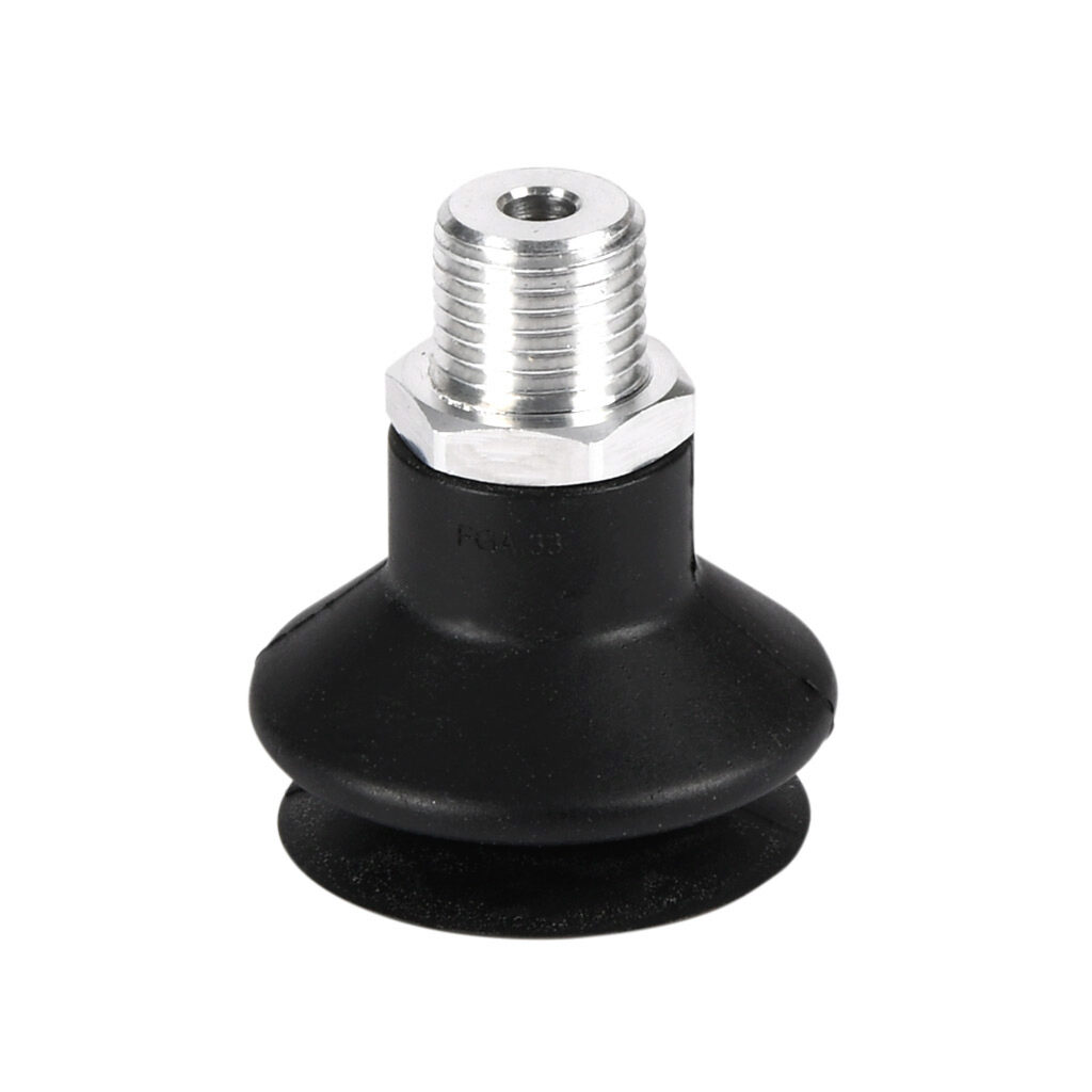 10.01.06.00081 - Schmalz vacuum suction cup, bellows, round, 1 fold(s), 33mm, nitrile rubber, G1/4 male BSPP.