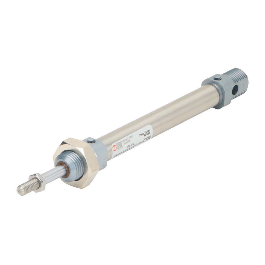 1120120075XP - Metal Work pneumatic cylinder, ISO 6432 non-repairable, 12mm bore, 6mm rod diameter, 75mm stroke, double acting, magnetic piston, universal mount.