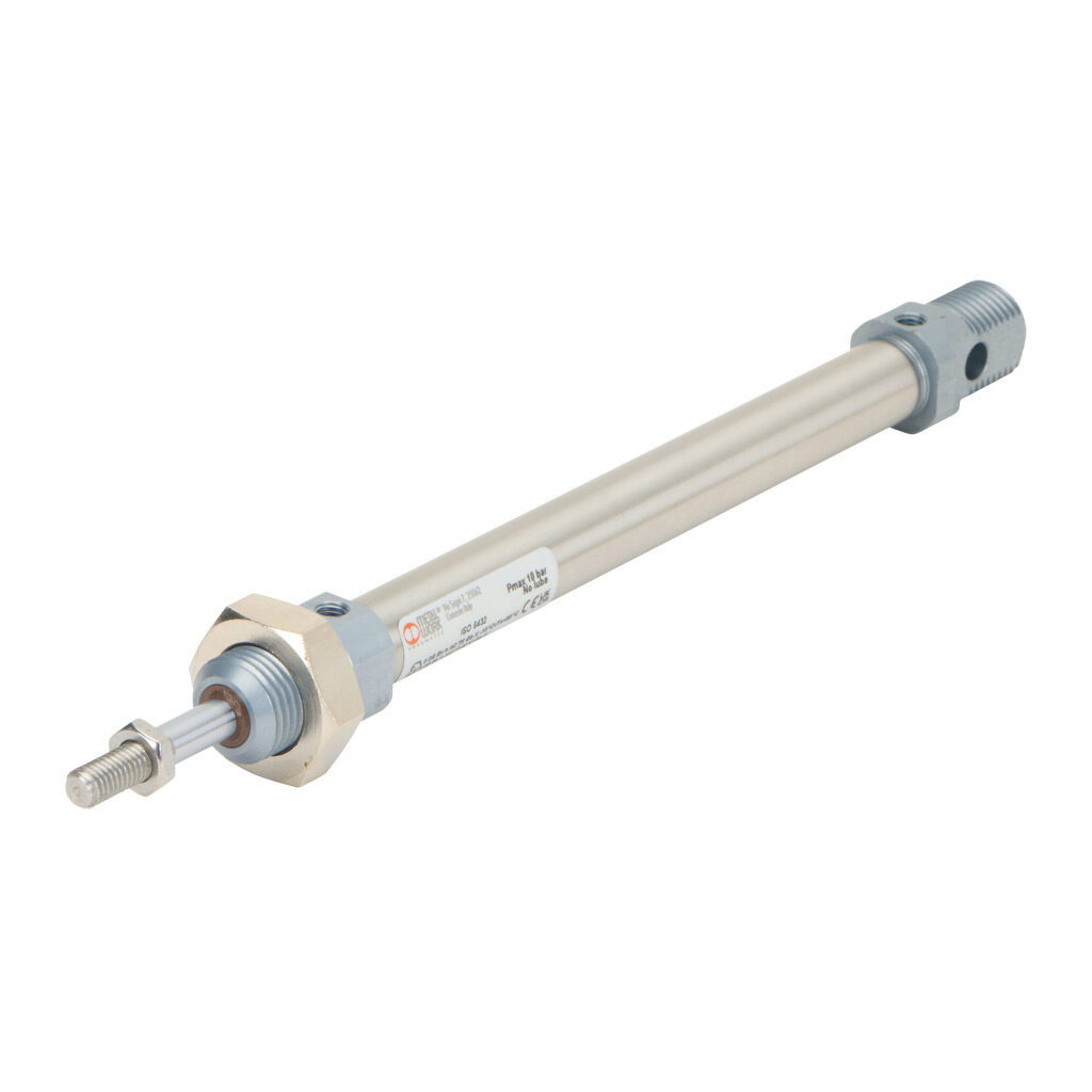 1120120100XP - Metal Work pneumatic cylinder, ISO 6432 non-repairable, 12mm bore, 6mm rod diameter, 100mm stroke, double acting, magnetic piston, universal mount.