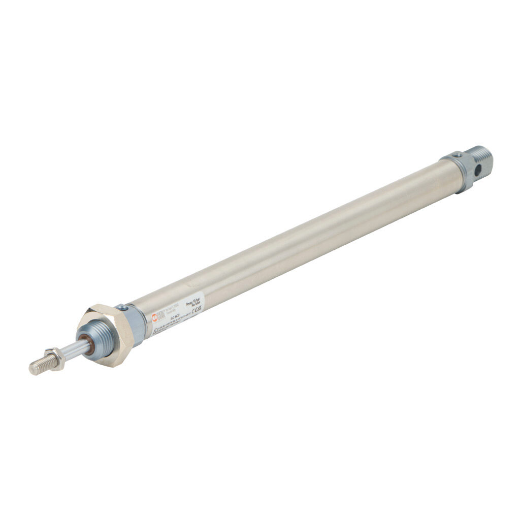 1120160200XP - Metal Work pneumatic cylinder, ISO 6432 non-repairable, 16mm bore, 6mm rod diameter, 200mm stroke, double acting, magnetic piston, universal mount.