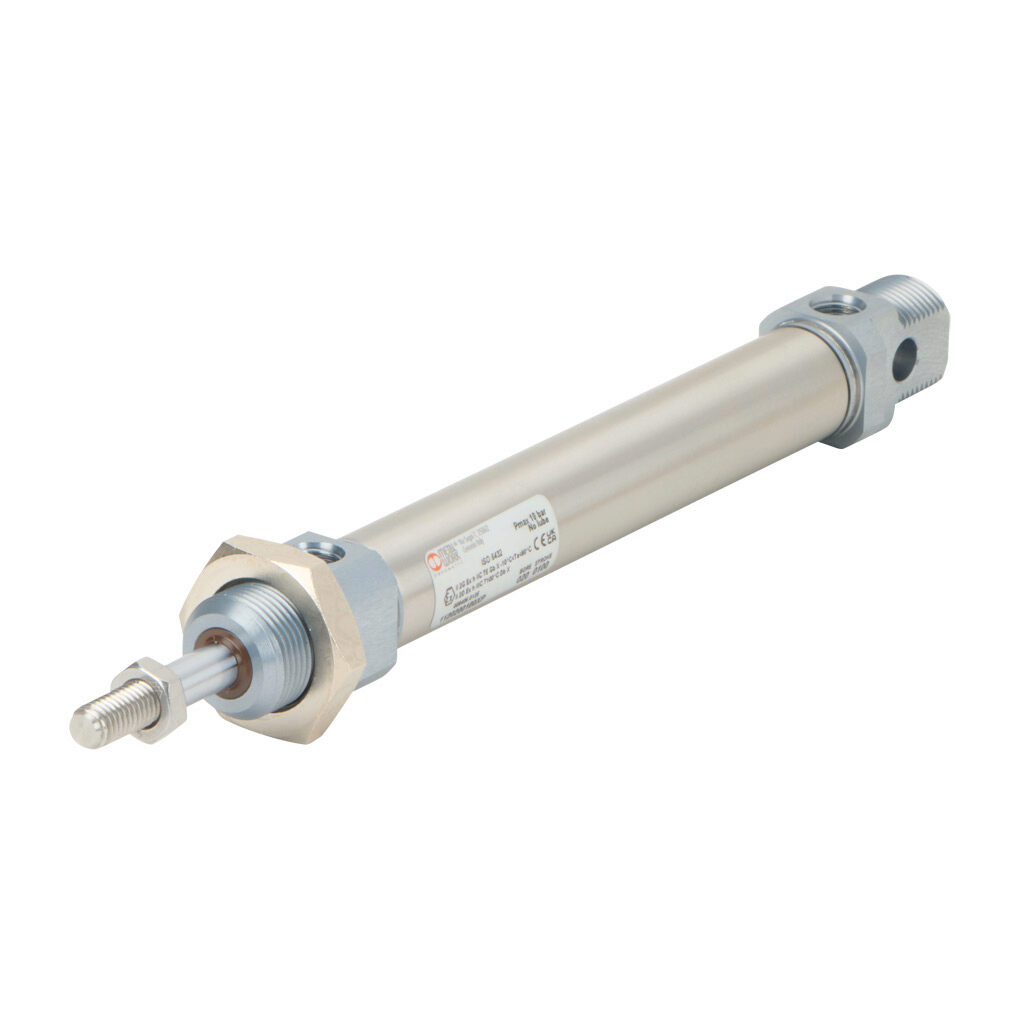1120200100XP - Metal Work pneumatic cylinder, ISO 6432 non-repairable, 20mm bore, 8mm rod diameter, 100mm stroke, double acting, magnetic piston, universal mount.
