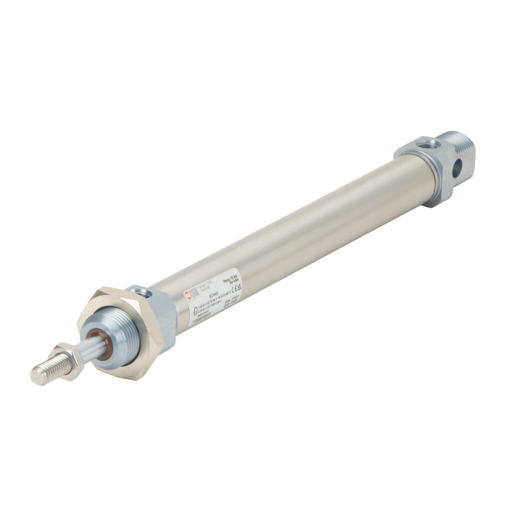 1120200150XP - Metal Work pneumatic cylinder, ISO 6432 non-repairable, 20mm bore, 8mm rod diameter, 150mm stroke, double acting, magnetic piston, universal mount.