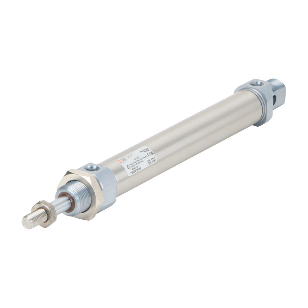 1120250150XP - Metal Work pneumatic cylinder, ISO 6432 non-repairable, 25mm bore, 10mm rod diameter, 150mm stroke, double acting, magnetic piston, universal mount.