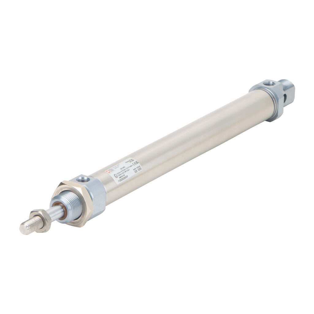 1120250200XP - Metal Work pneumatic cylinder, ISO 6432 non-repairable, 25mm bore, 10mm rod diameter, 200mm stroke, double acting, magnetic piston, universal mount.