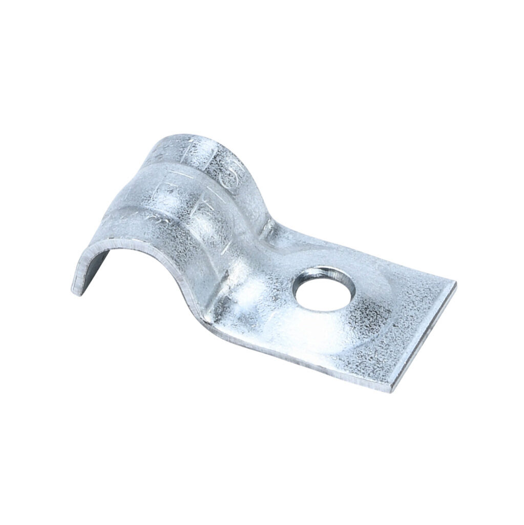 115 - Minerallac 1-hole tubing mount strap, standard duty. Package of 100. For use with 3/8in OD tubing or cable.