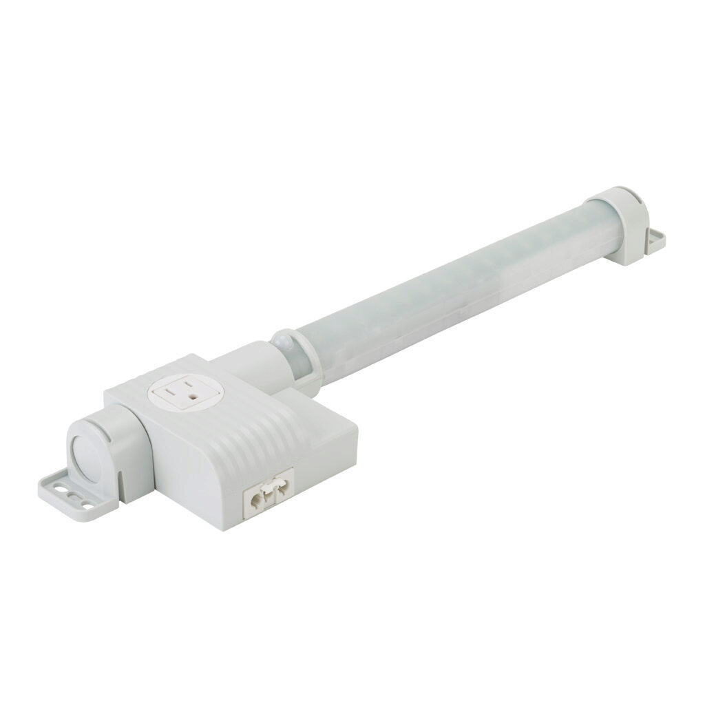 121140-00 - Stego Varioline LED enclosure light, 120 VAC operating voltage, motion sensor switch, 19.5in length, 1080 lm, integral receptacle, screw mount, 3-pole plug with snap lock, 11W, IP20.