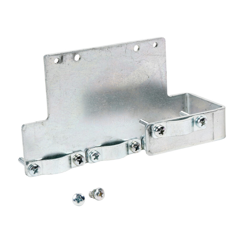 12133826 - WEG Electric CFW500 series cable clamp, for use with WEG CFW500 series C frame AC drives. Mounting hardware included. Allows for strain relief clamping of power and motor leads at the drive.