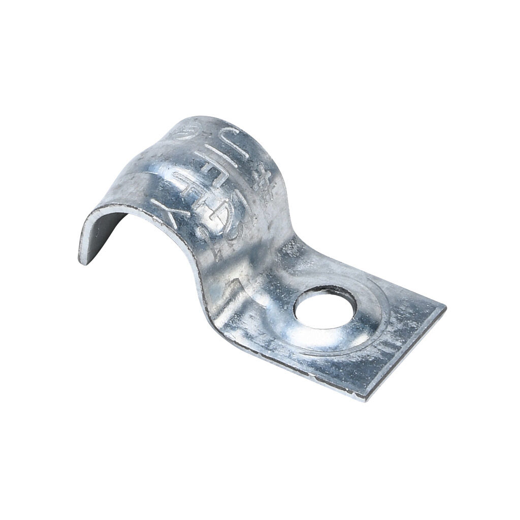 121J25 - Minerallac 1-hole conduit mount strap, standard duty, UL Type UL 1565. Package of 25. For use with 7/16in OD tubing or cable, 14-2, 14-3, 12-2 BX armored cable, 3/8in FMC.