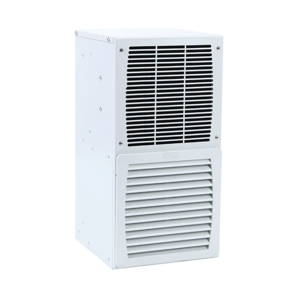 13382344355 - Pfannenberg DTS 3061 air conditioner, 2700 BTU/H, R-134a, 115 VAC operating voltage, carbon steel housing, RAL 7035 light gray, filter-free, side mount. For use with NEMA/UL Type 3R & 4 enclosures.