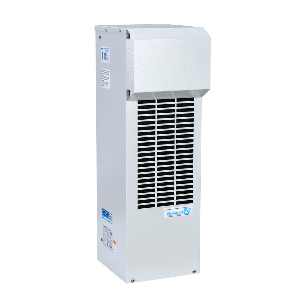 13383644355 - Pfannenberg DTS 3165 air conditioner, 7000 BTU/H, R-134a, 115 VAC operating voltage, carbon steel housing, RAL 7035 light gray, filter-free, side mount. For use with NEMA/UL Type 3R & 4 enclosures.