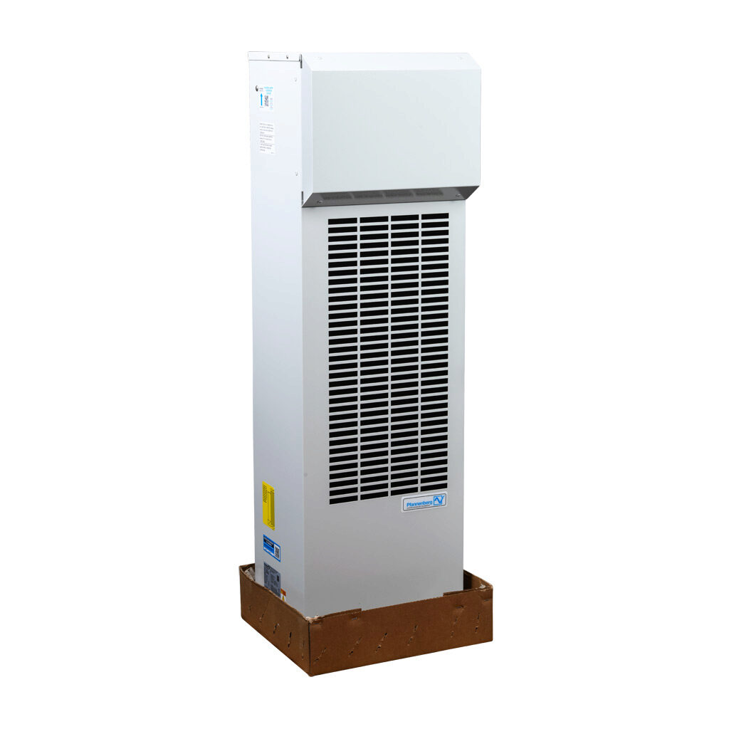 13383836355 - Pfannenberg DTS 3265 air conditioner, 11500 BTU/H, R-134a, 460 VAC operating voltage, carbon steel housing, RAL 7035 light gray, filter-free, side mount. For use with NEMA/UL Type 3R & 4 enclosures.