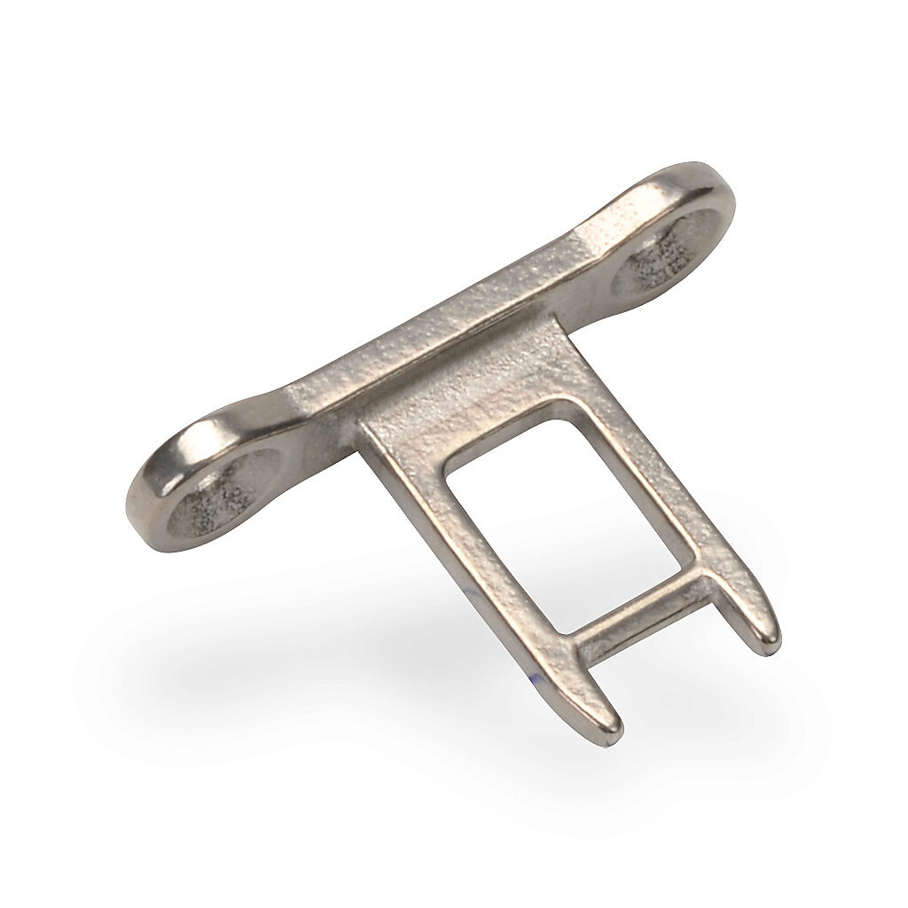 140106 - IDEM actuator tongue (key), 90 degree mounting tab with 40mm mounting hole spacing mount, 316 stainless steel. For use with IDEM KP and K-15 series safety switches with plastic heads.