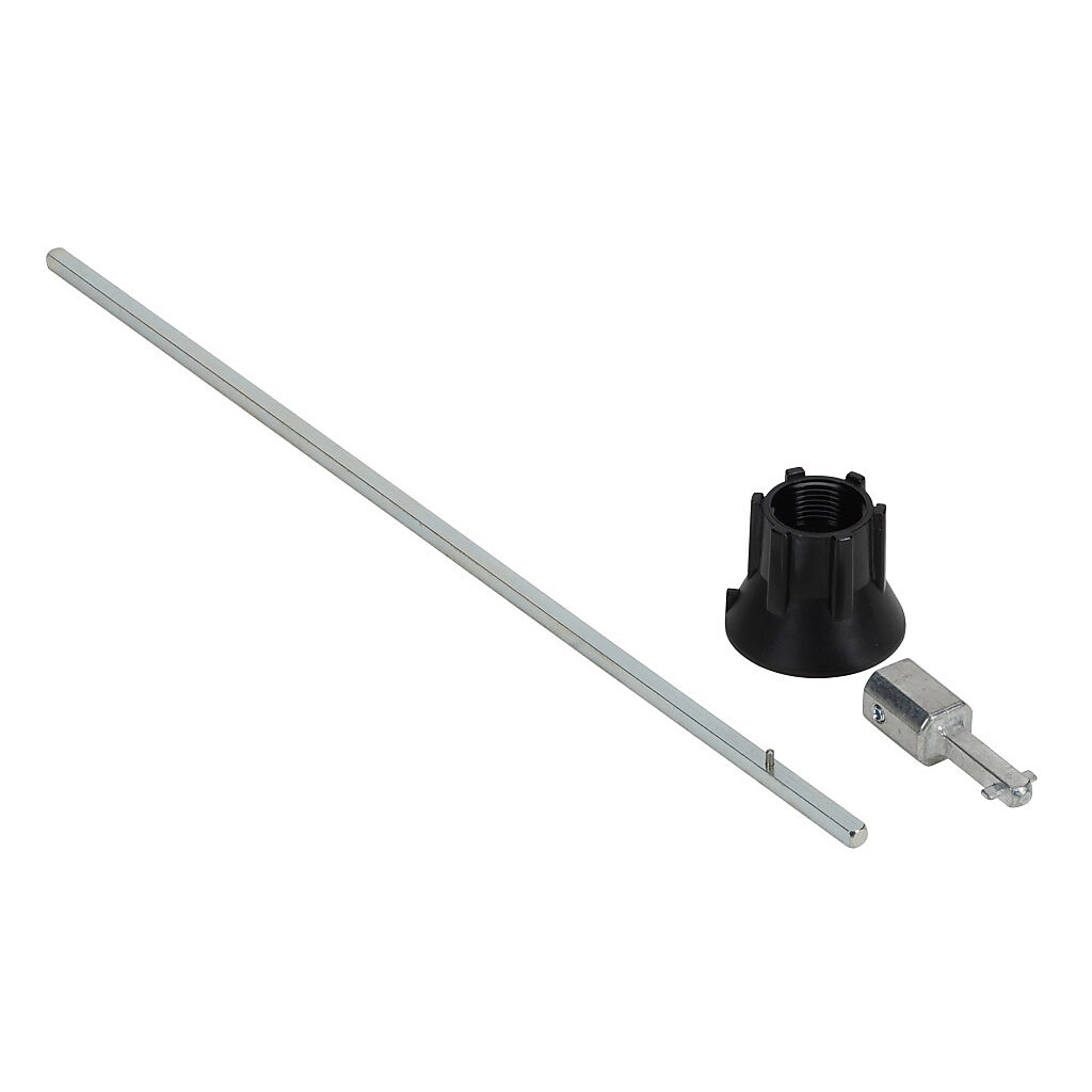 14050632 - Socomec shaft, 320mm length, 5 x 5mm. For use with S0 type handles. 6mm shaft adapter and shaft alignment guide 14190000 included.
