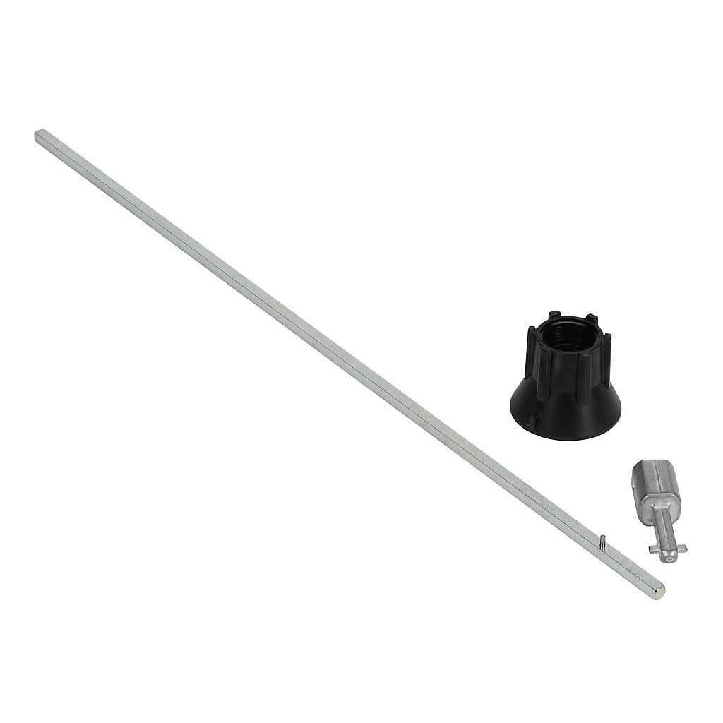 14050640 - Socomec shaft, 400mm length, 5 x 5mm. For use with S0 type handles. 6mm shaft adapter and shaft alignment guide 14190000 included.